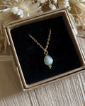 Collier goutte turquoise en Amazonite