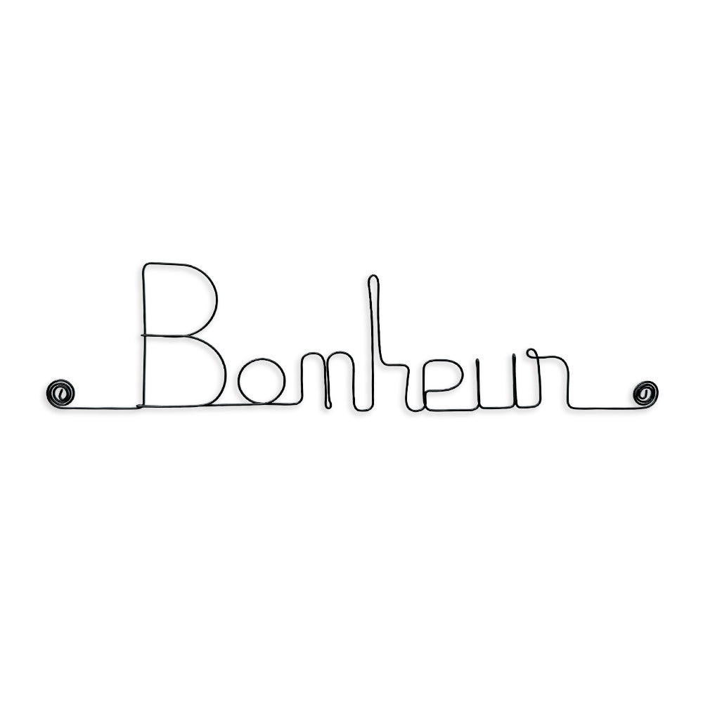 Simple wire message "Happiness" - to pin up - Wall jewelry