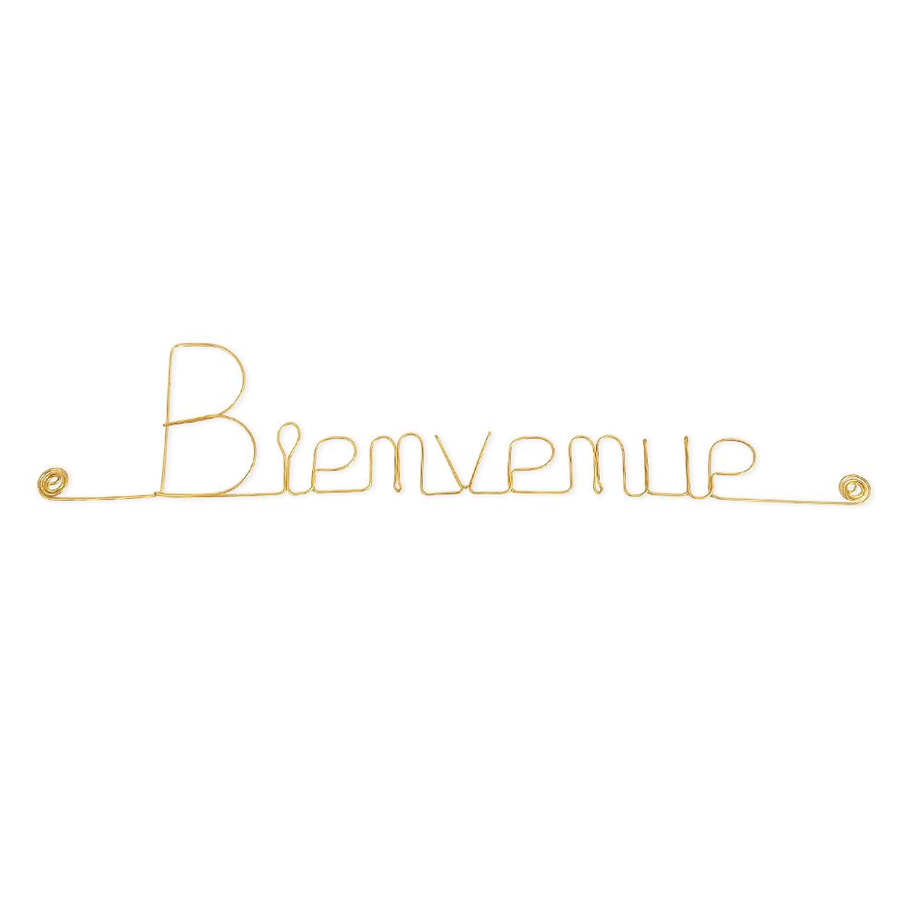"Welcome" simple wire message - pin up - Wall jewelry