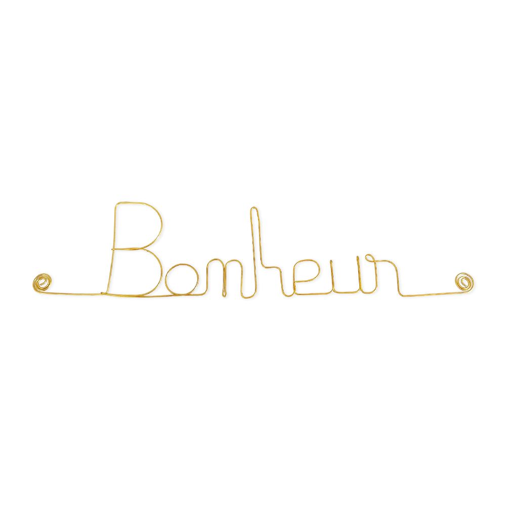 Simple wire message "Happiness" - to pin up - Wall jewelry