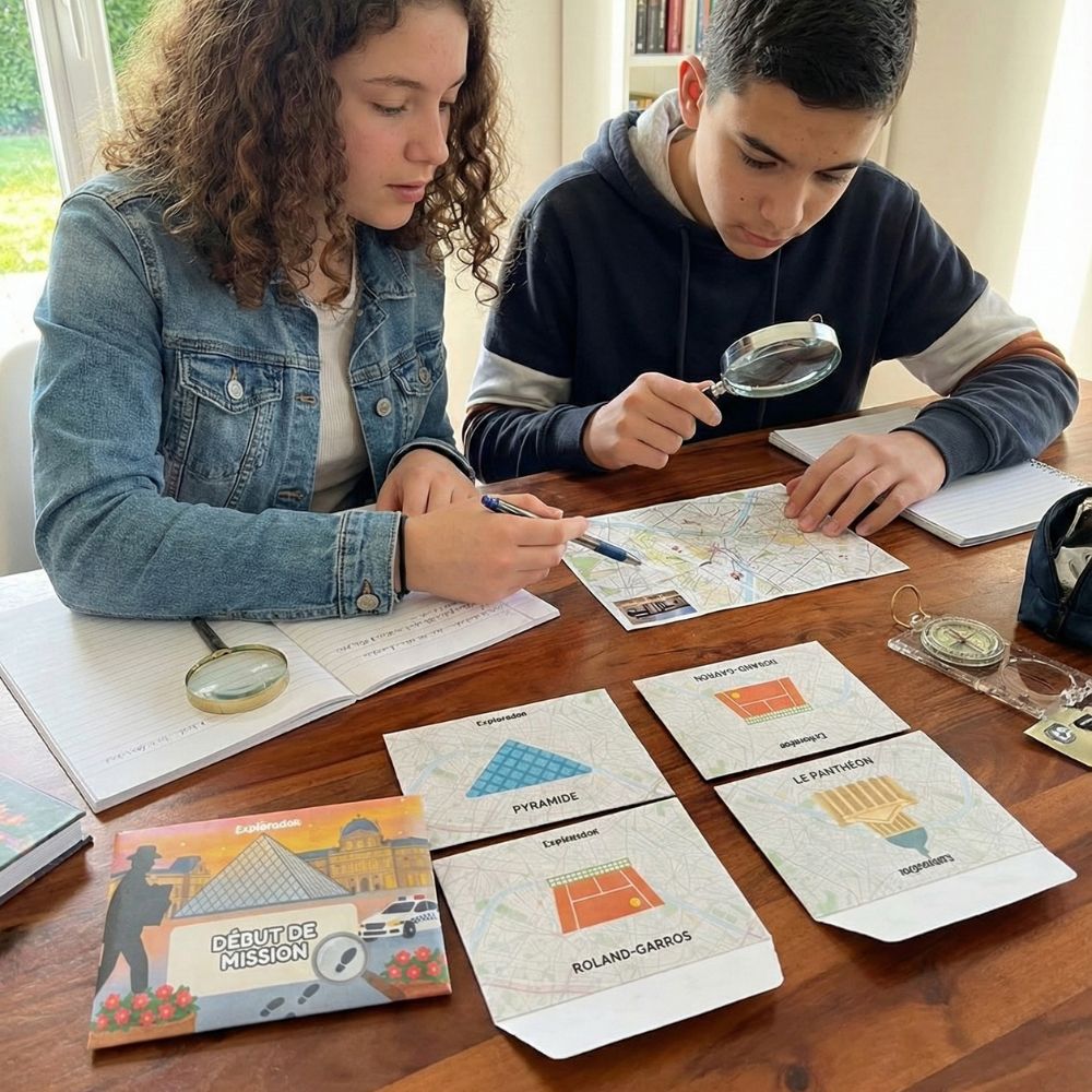 Jeu d'enquête enfant 12-14 ans - Disparition au Louvre - Coffret prêt à jouer | Explorador