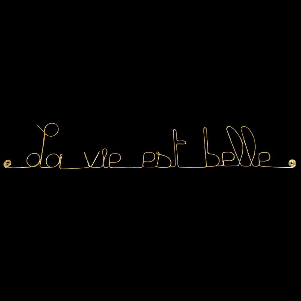 "Life is beautiful" wire art - to pin - Wall jewelry