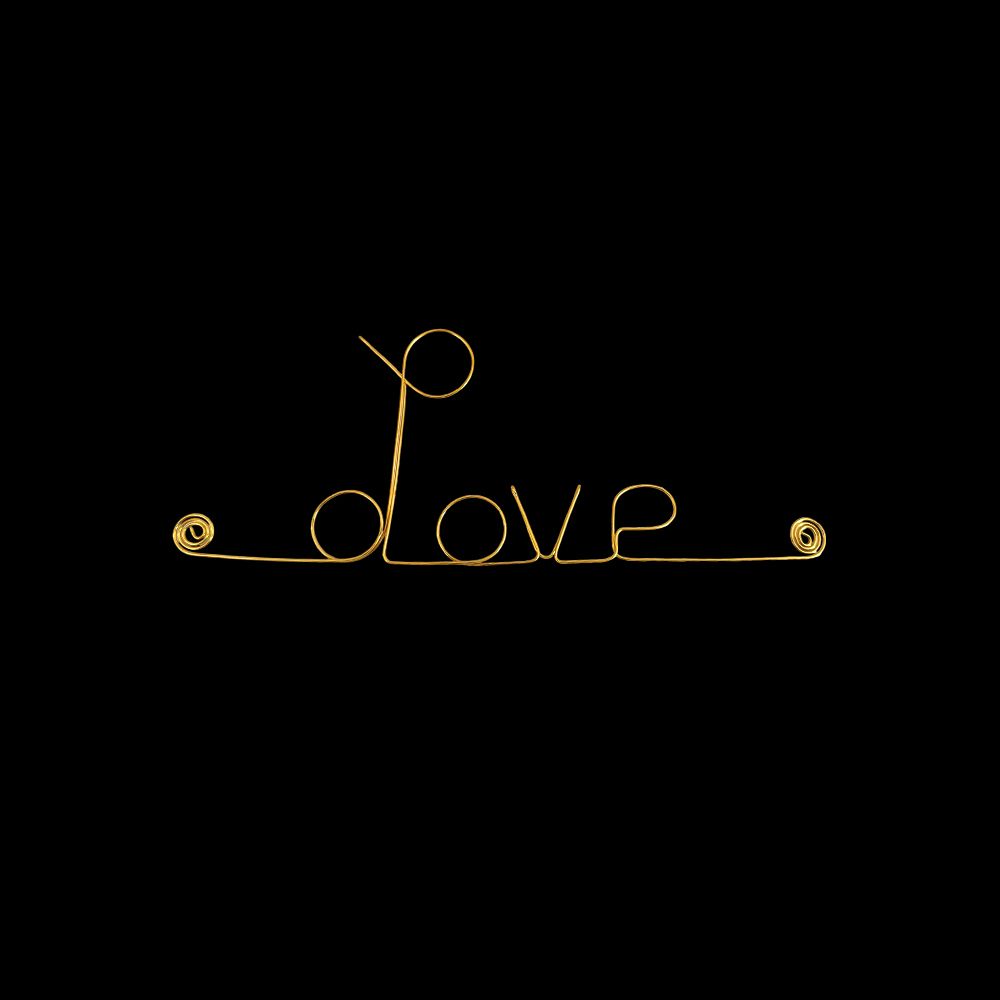 "Love" wire art message - pin up - Wall Jewellery