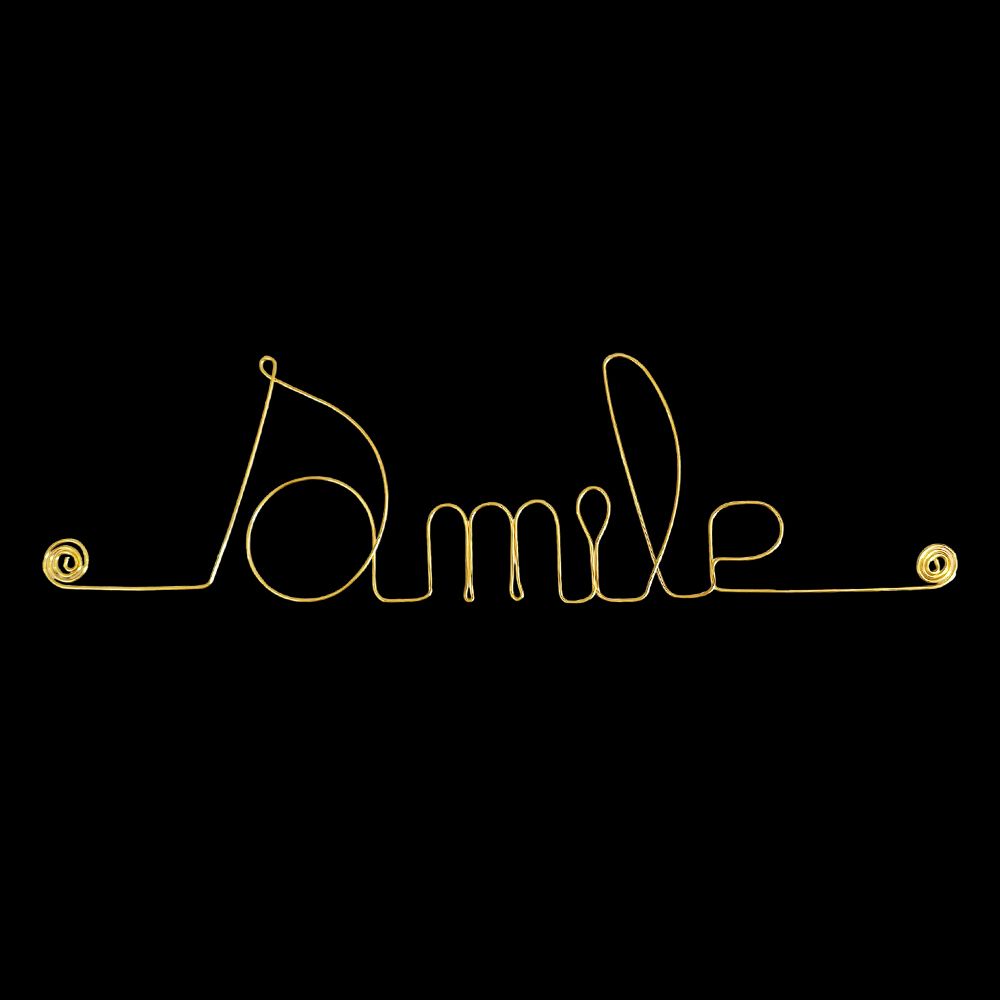 Simple wire message "Smile" - pin up - Wall art