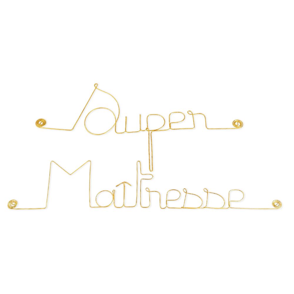 "Super Teacher" Wire Art Message - Pin Up - Wall Jewelry