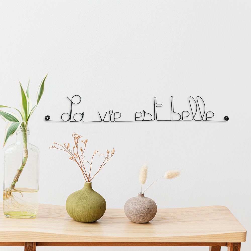 "Life is beautiful" wire art - to pin - Wall jewelry