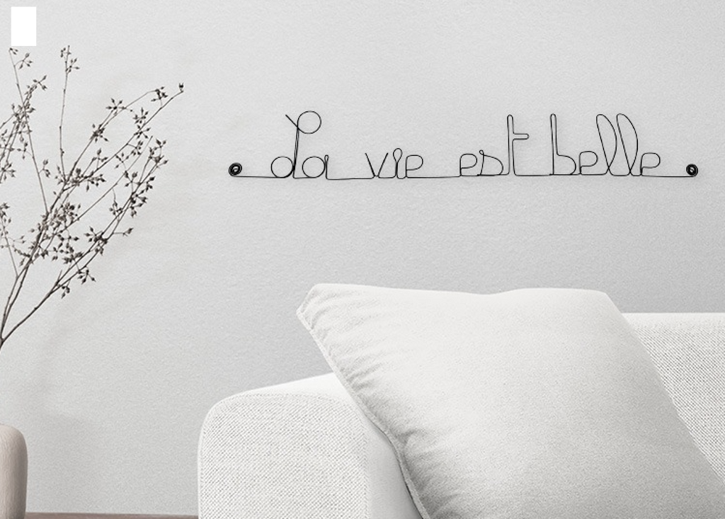 "Life is beautiful" wire art - to pin - Wall jewelry
