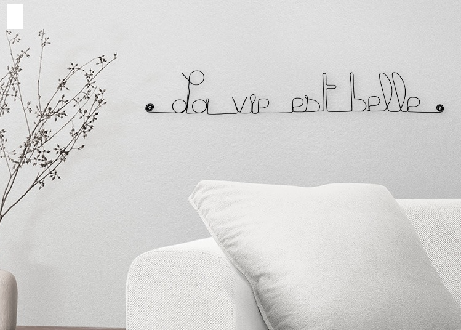 "Life is beautiful" wire art - to pin - Wall jewelry