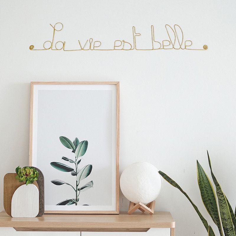 "Life is beautiful" wire art - to pin - Wall jewelry