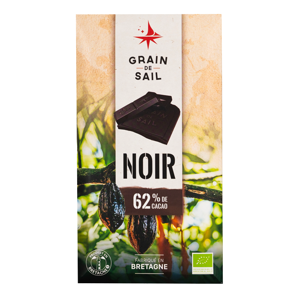 Tablette de chocolat Noir 62% de cacao - 100G - BIO
