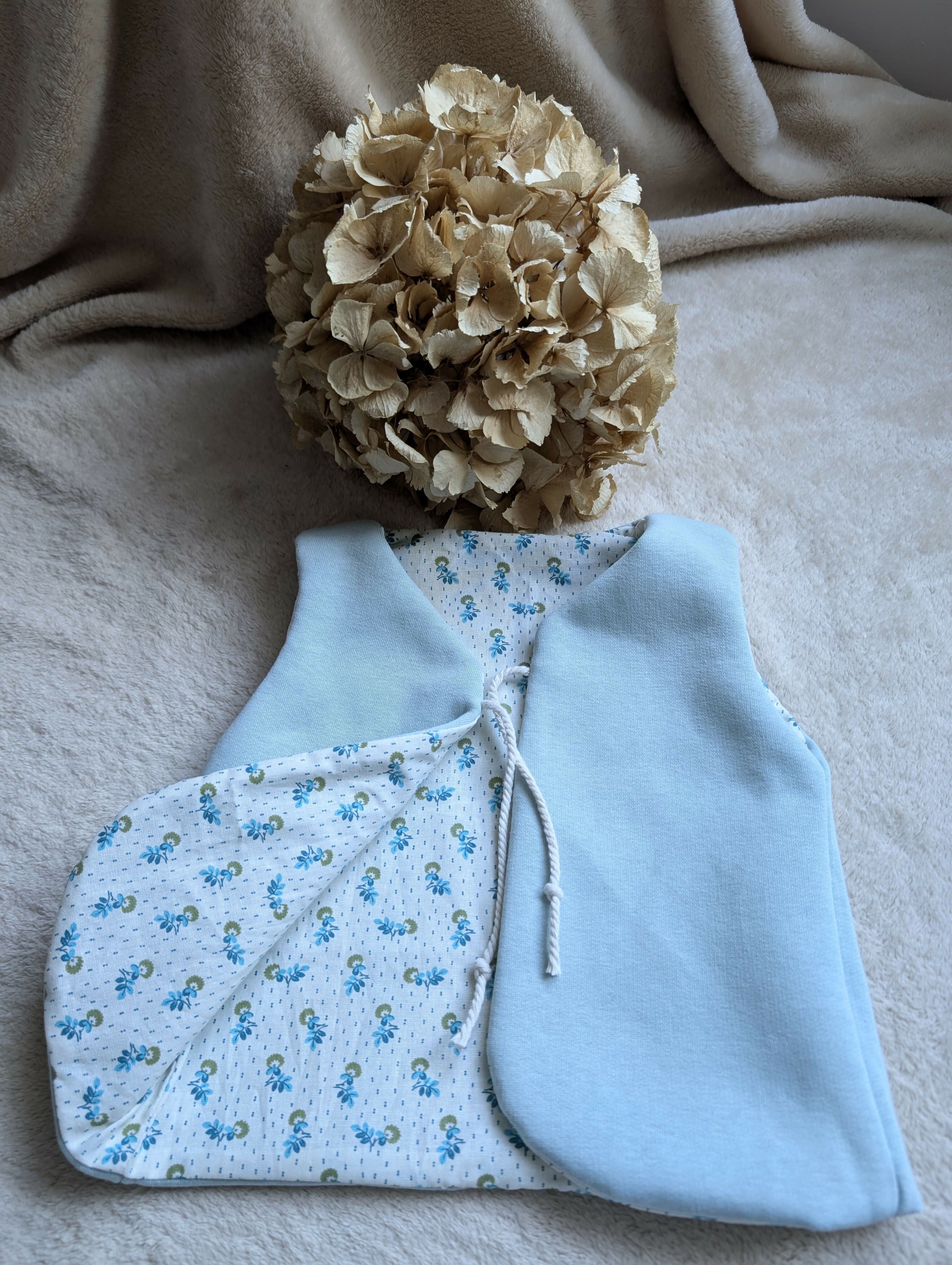 GILET DE BERGER SWEAT VERT FLEURS ET POIS 18 MOIS-3 ANS