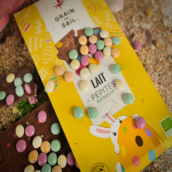 Tablette de chocolat au lait Pépites Rainbow - 100G - BIO