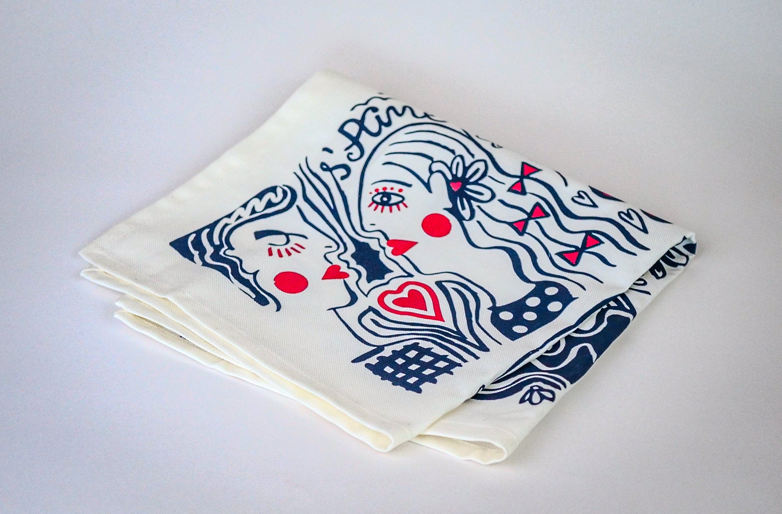 Coffret 2 serviettes "Âmes Sœurs" & "Eternels Amoureux" Collab Jana | La Serviette de Table