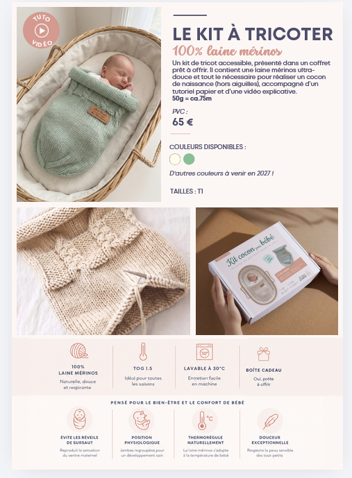 Kit Cocon BtoB - Coffret cadeau 100% laine mérinos