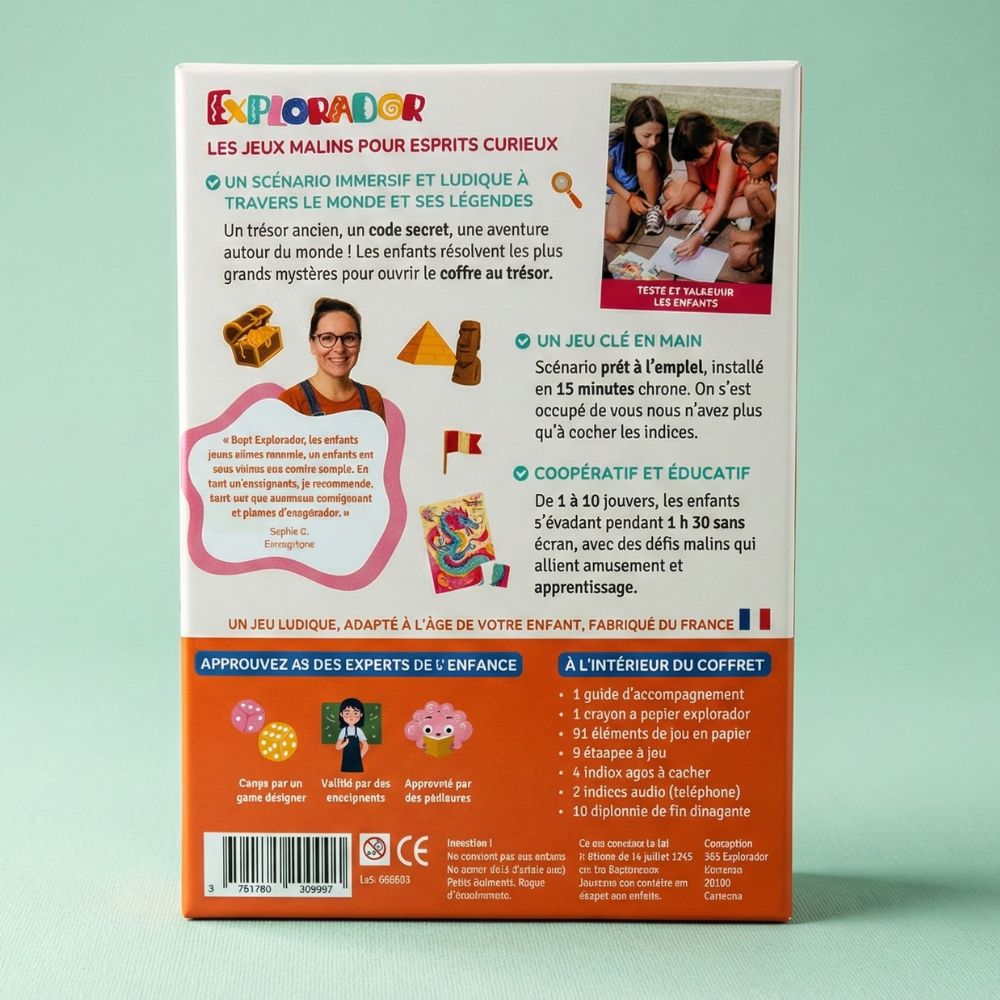 Chasse au trésor enfant 9-11 ans - Mystères du Monde - Coffret prêt à jouer | Explorador