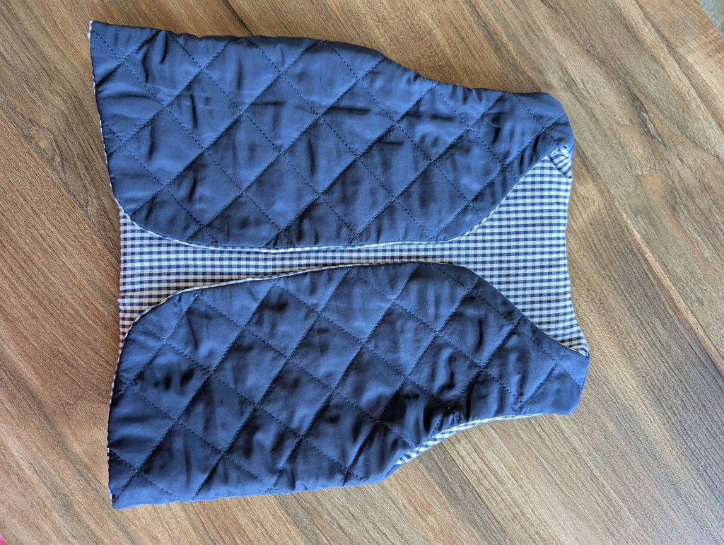 Gilet de berger réversible 18 mois 3 ans doudoune bleu vichy bleu