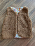 Gilet de berger réversible 18 mois 3 ans bouclette marron renard