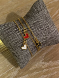Bracelet petit coeur noir