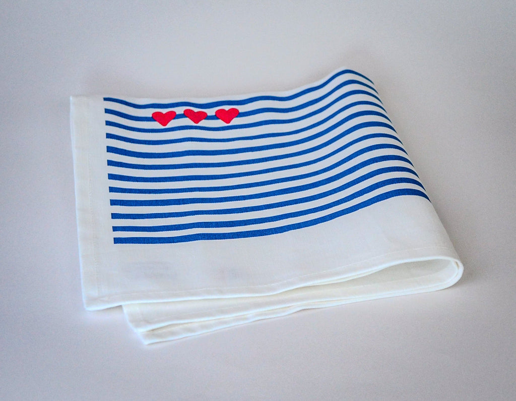 Coffret 4 serviettes de table "Amour en Mer" -  La Serviette de Table