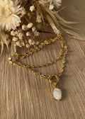 Collier maille soleil & nacre naturelle