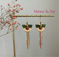 Green and plum "cascading" creoles.