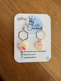Boucles Hexagone Confettis Rose