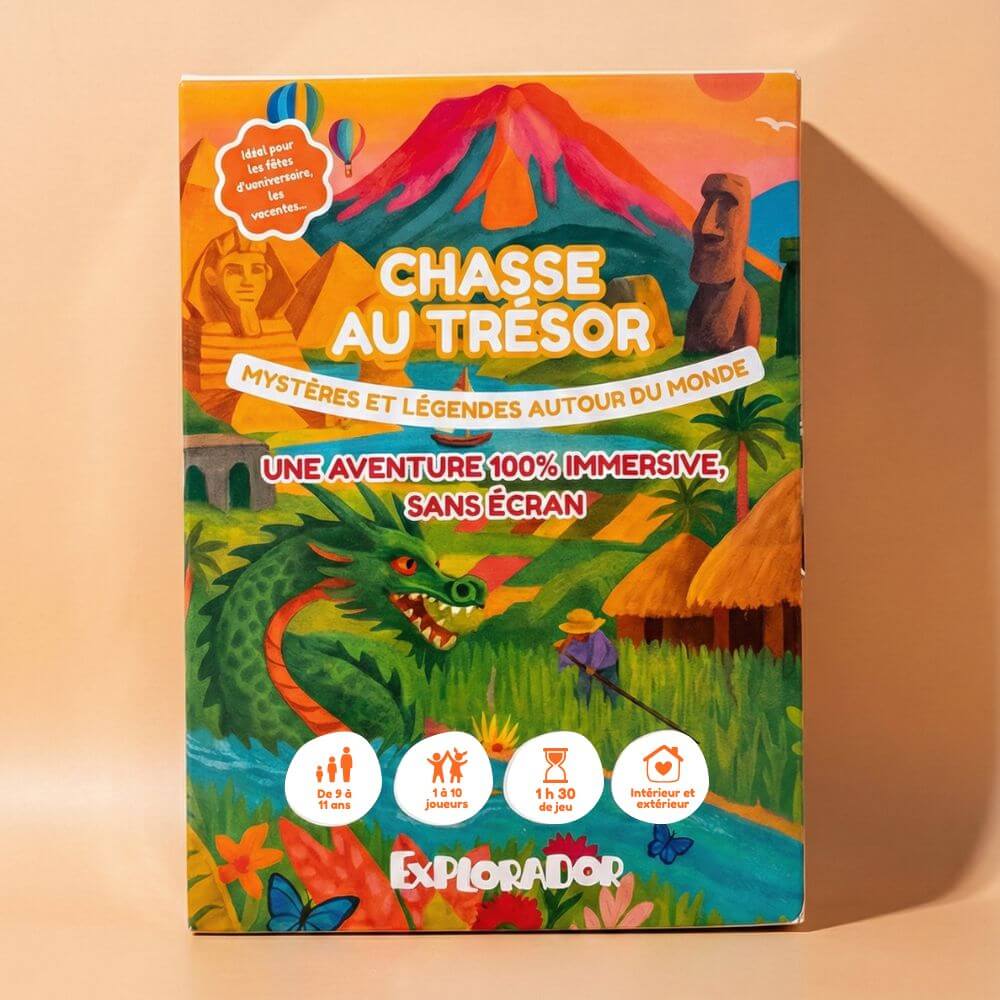 Chasse au trésor enfant 9-11 ans - Mystères du Monde - Coffret prêt à jouer | Explorador