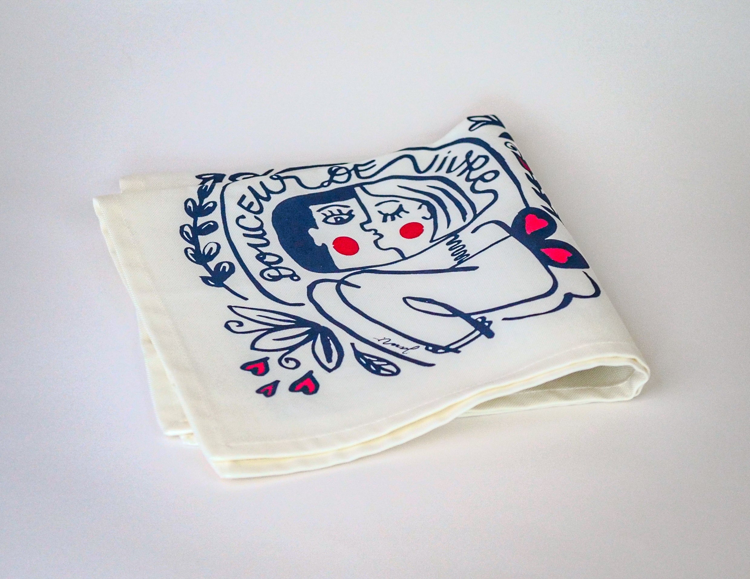 Coffret 2 serviettes "Âmes Sœurs" & "Eternels Amoureux" Collab Jana | La Serviette de Table