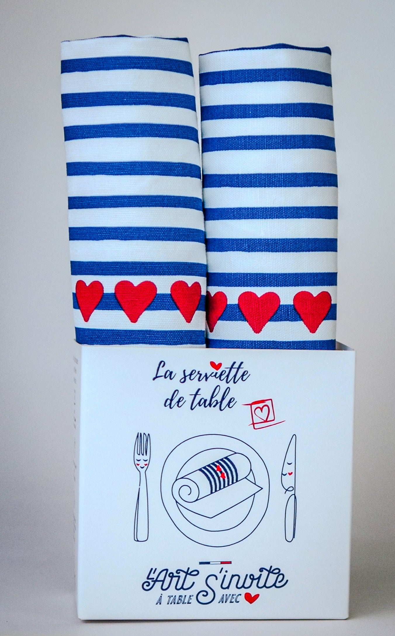 Coffret 2 serviettes "Amour en Mer" | La Serviette de Table