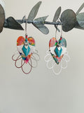 "Lotus Heart" Multicolored Creole Earrings