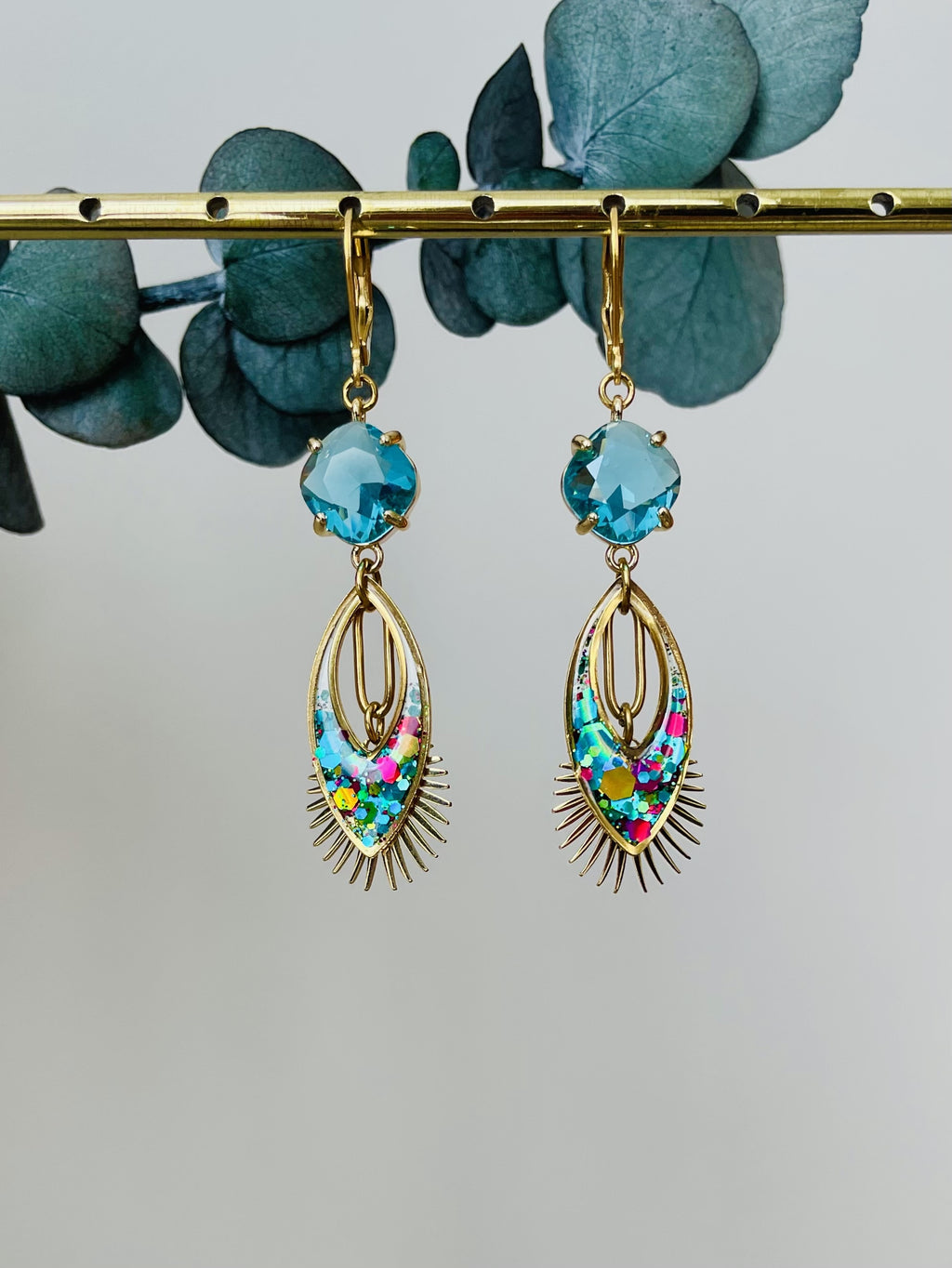 Dormeuses "Cabochon Art déco"