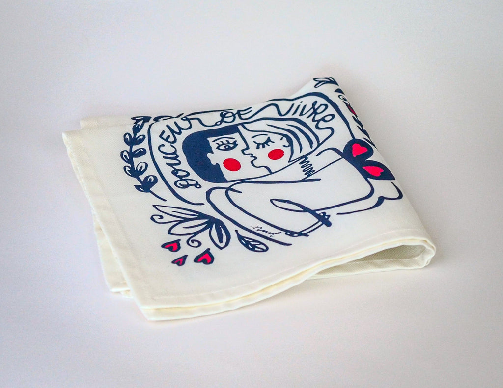 Serviette de table "Les Éternels Amoureux" - Collab Jana | La Serviette de Table