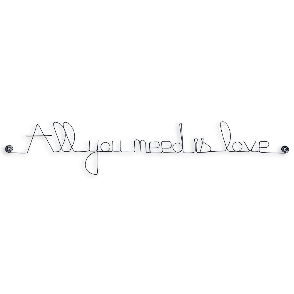 Simple wire message "All you need is love" - to pin up - Wall art