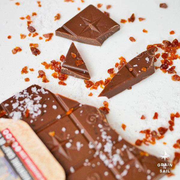 Tablette de chocolat au Lait, caramel et fleur de sel - 100G - BIO