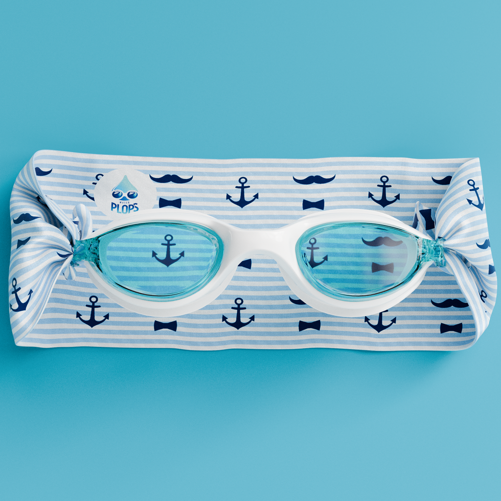 Rayures Ancres Moustaches - Lunettes de piscine enfant