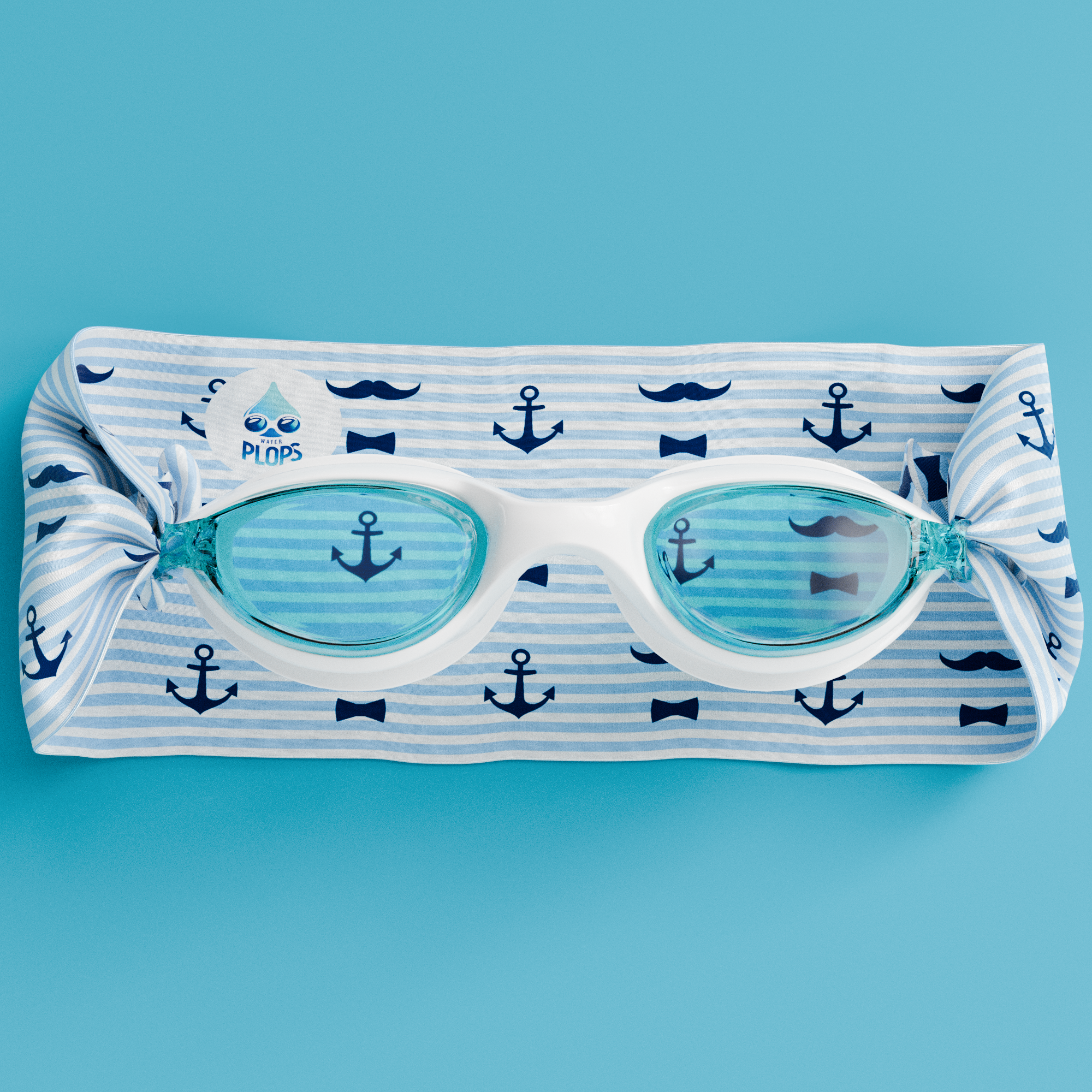Rayures Ancres Moustaches - Lunettes de piscine enfant