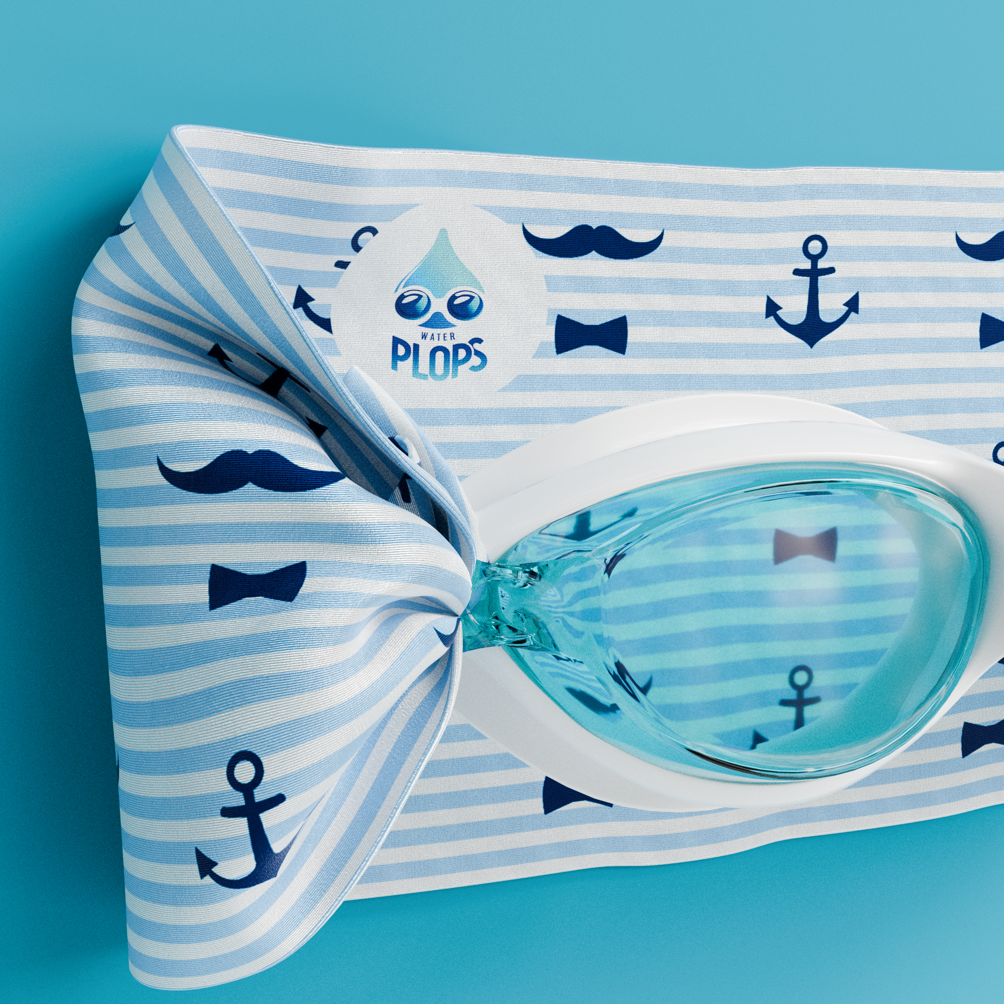 Rayures Ancres Moustaches - Lunettes de piscine enfant