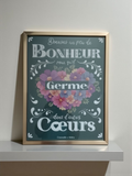 CADRE "DONNONS UN PEU DE BONHEUR..." Couleur Grand Doré