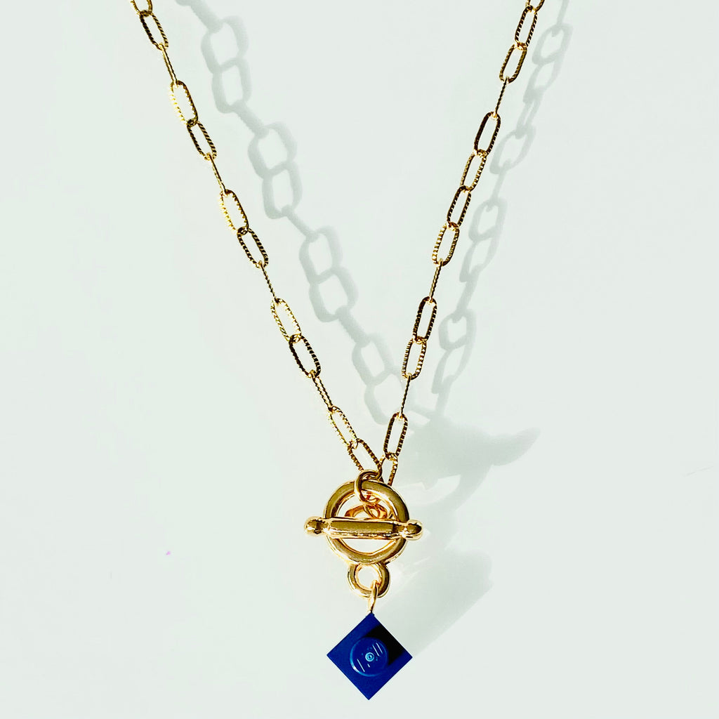 Collier maille rectangle martelée - Les Danseuses
