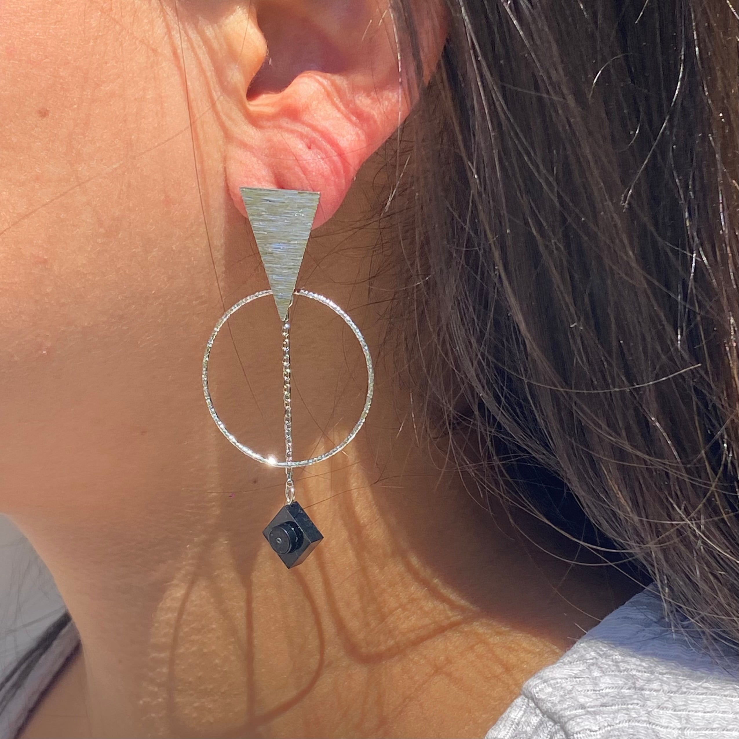 Boucles d'oreilles éthniques argentées - Les Voyageuses