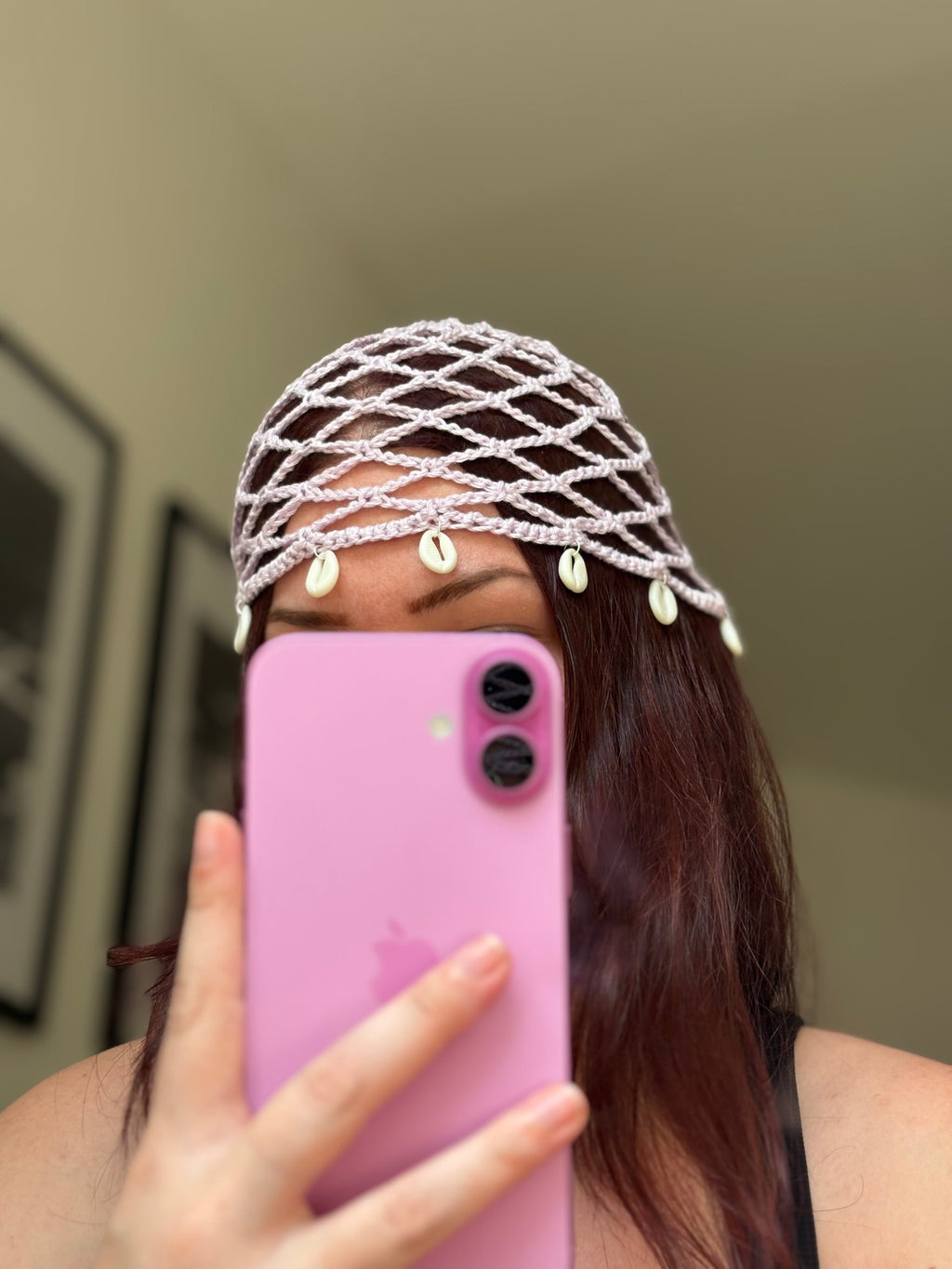 Mesh hat perlé