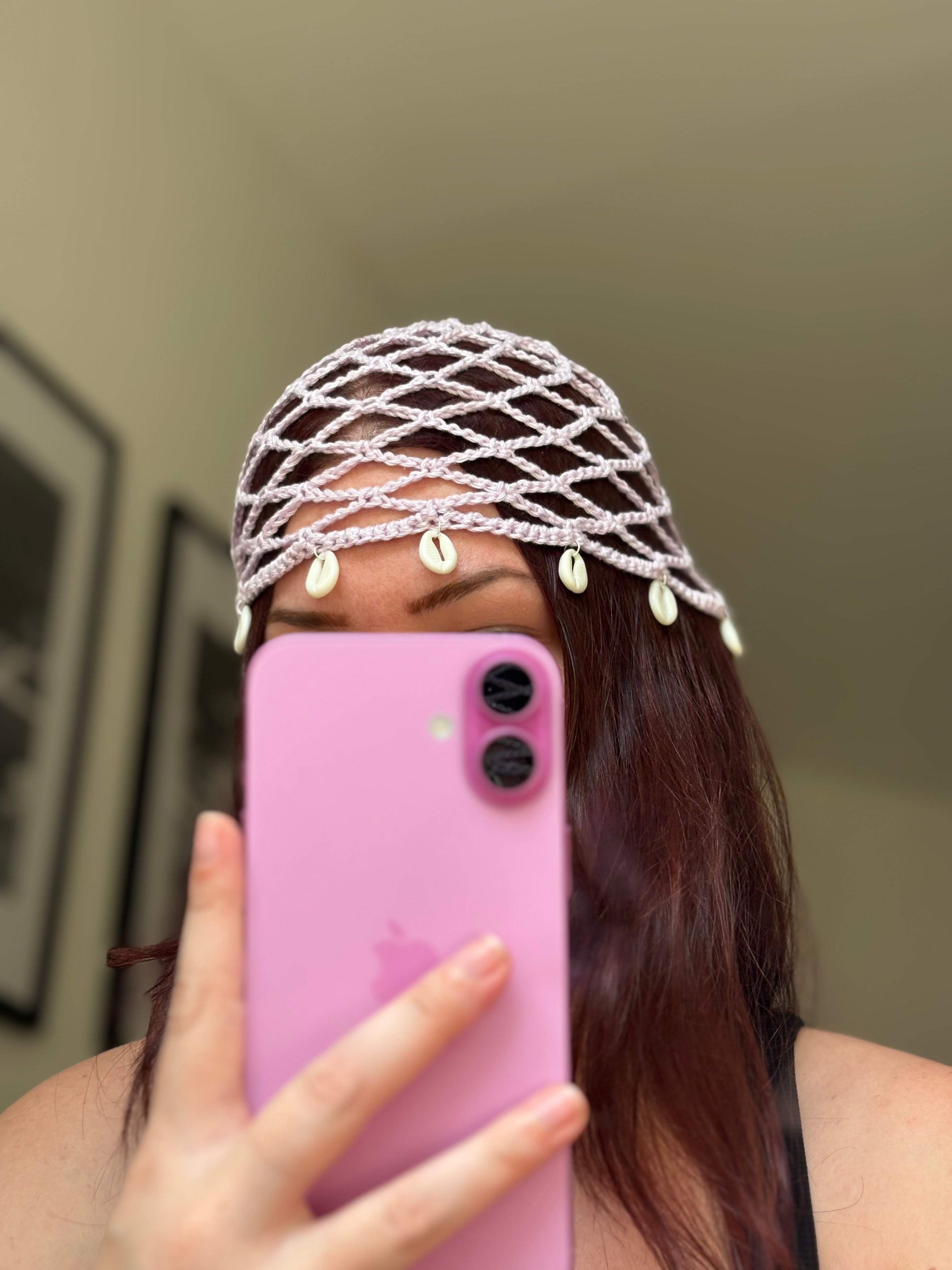 Mesh hat perlé