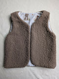 GILET DE BERGER 4-6 ans Bouclettes beige oursons