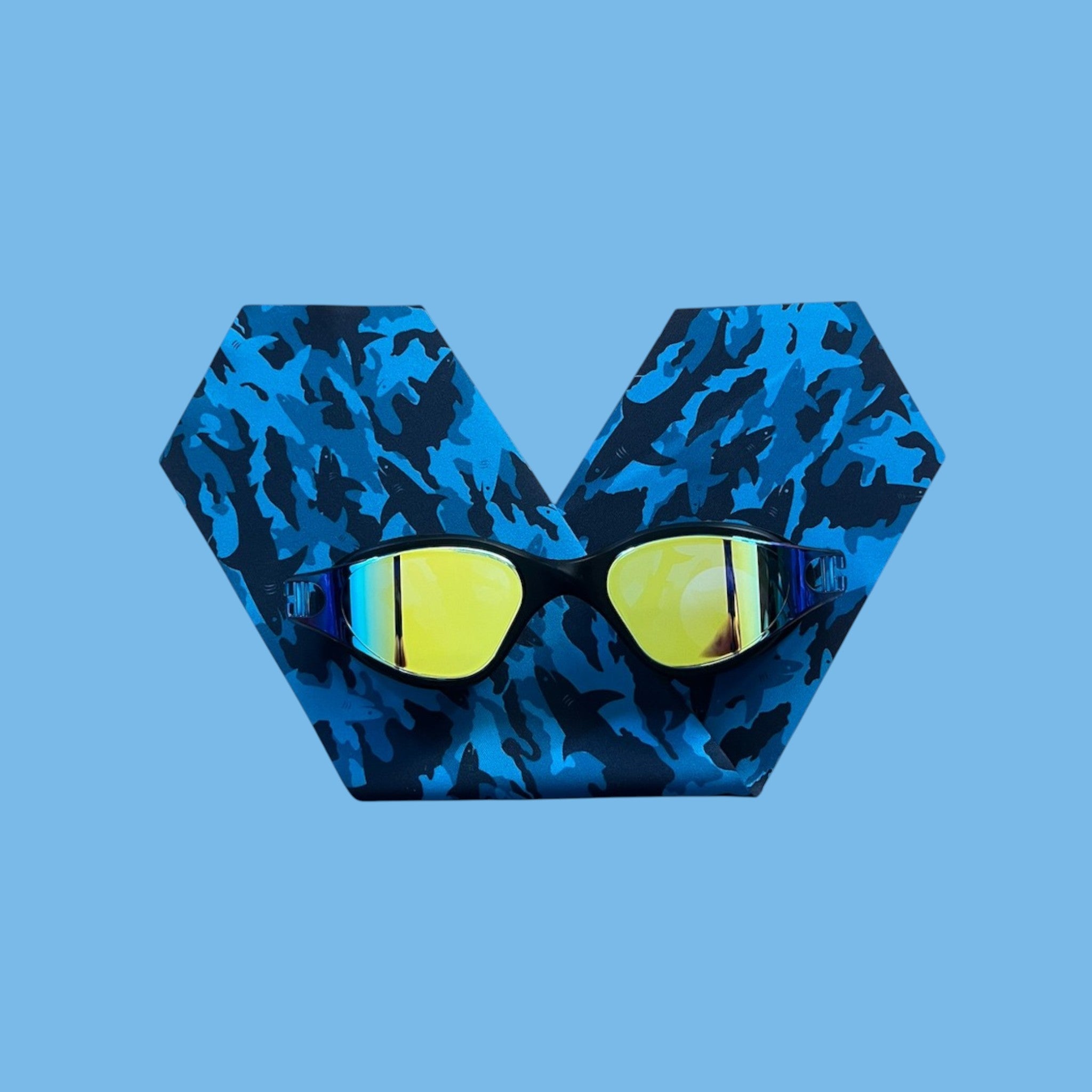 Camouflage Bleu Requins - Lunettes de piscine Adulte