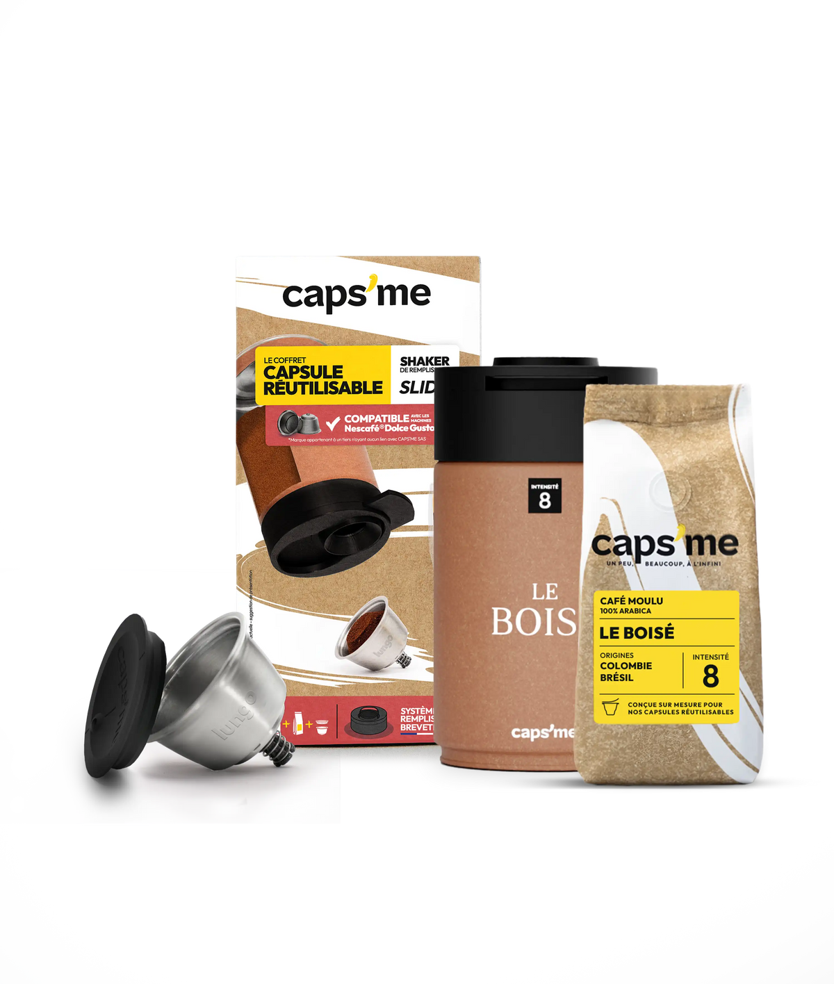 Coffret CAPSME SLIDE compatible avec les machines Nescafé® Dolce Gusto® 