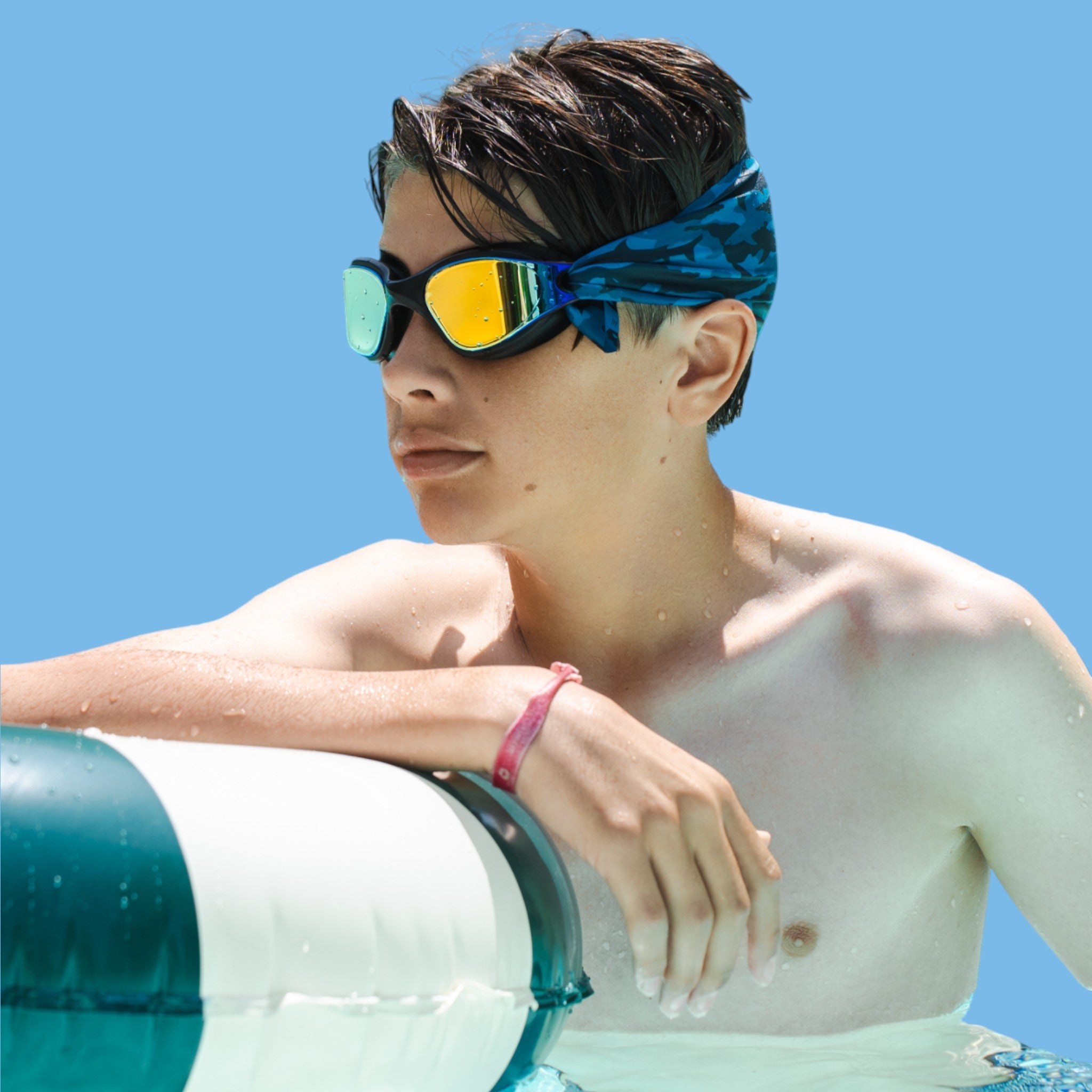 Camouflage Bleu Requins - Lunettes de piscine Adulte