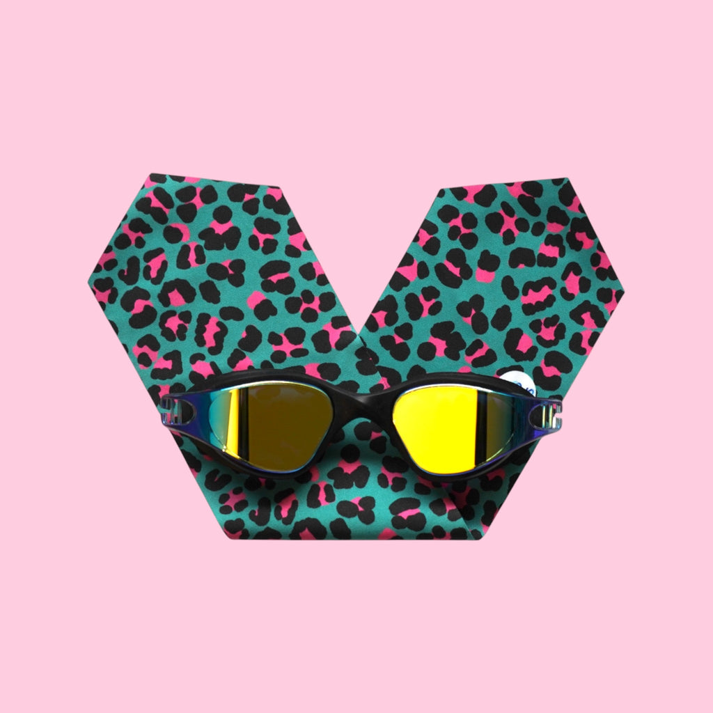 Léopard Vert et Rose - Lunettes de piscine Adulte
