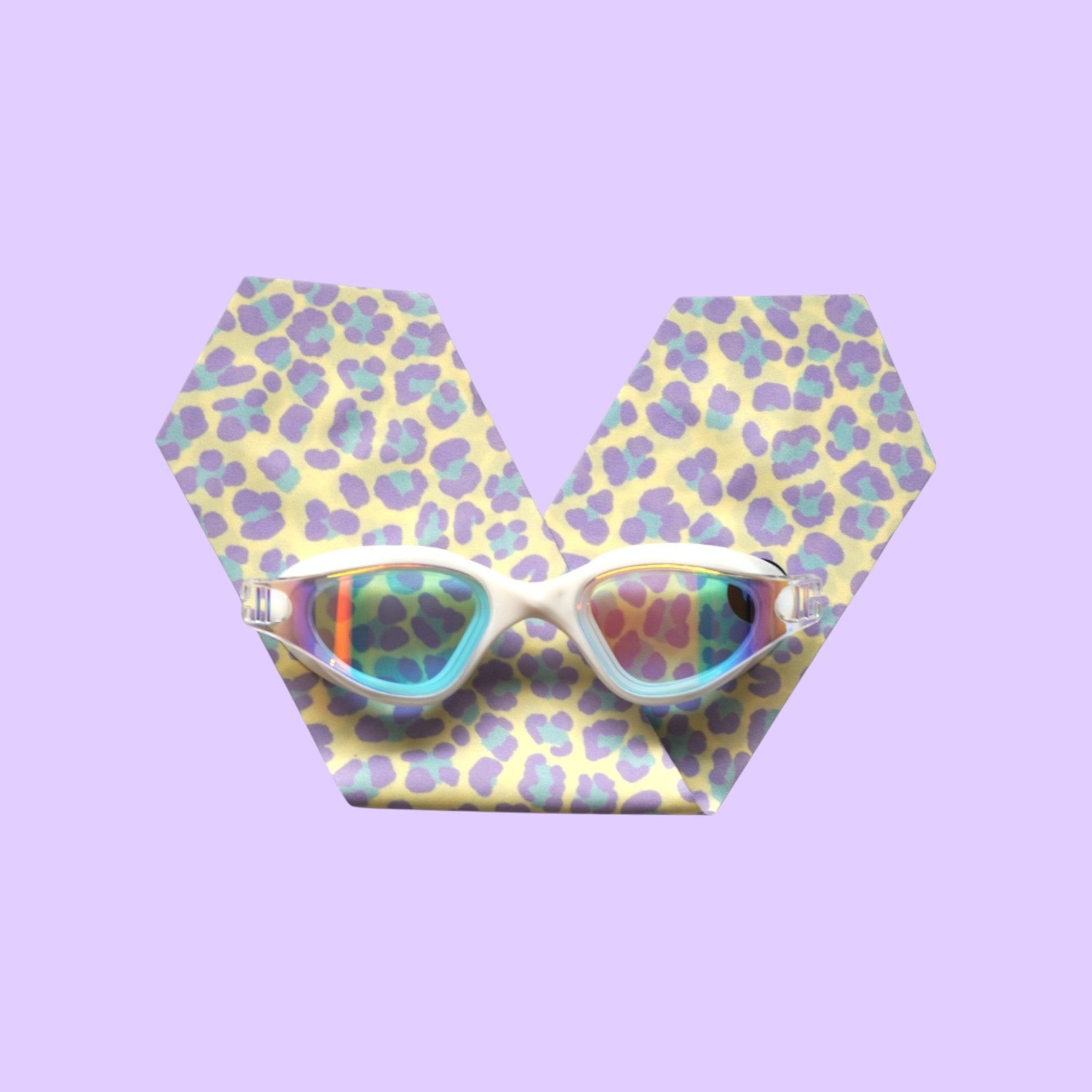 Léopard Jaune et Violet - Lunettes de piscine Adulte