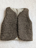 Gilet de berger réversible 18 mois 3 ans bouclette beige et léopards nature