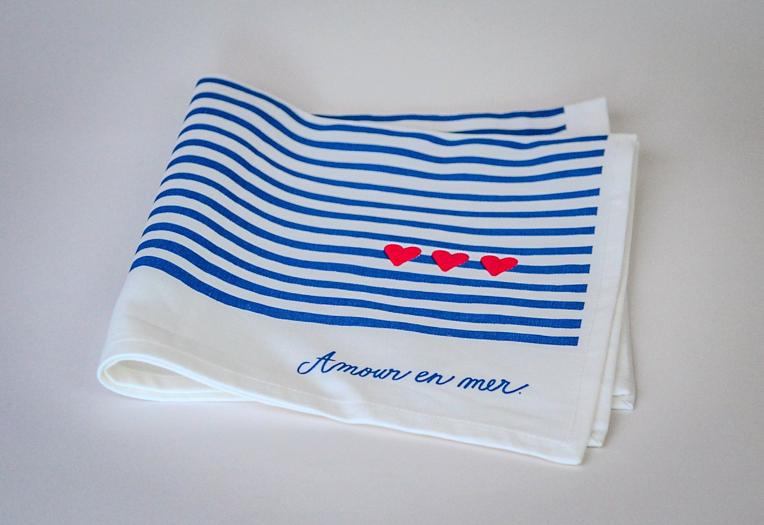 Coffret 4 serviettes de table "Amour en Mer" -  La Serviette de Table